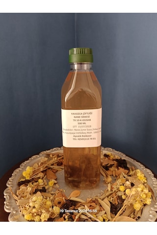El Yapımı Doğal Fermente Filtre Edilmemiş Katkısız Nane Sirkesi 500 Ml