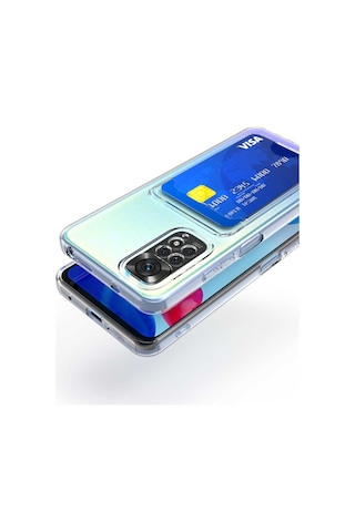 Redmi Note 11 Pro 5g Kılıf Kartlıklı Şeffaf Uzrm Setra Clear Silikon Kapak - Renksiz Renksiz