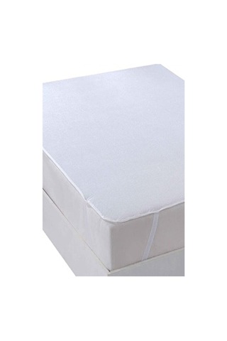 Divanev Alez Çift Kişilik 220x200 Cm Pamuk Sıvı Geçirmez Köşe Lastikli Beyaz Beyaz