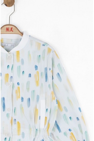 Xo Kids Kız Çocuk Gömlek 4-8 Yaş 38543 Ekru - Mint