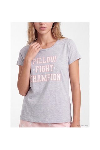 Lcw Dream Pembe Baskılı Kadın Şortlu Pijama Takımı