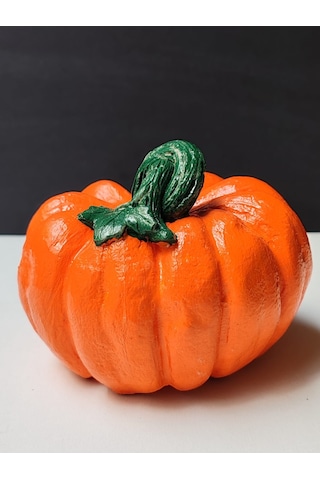 Dekoratif Balkabağı Orta Boy, Turuncu El Yapımı, Ev Dekoru, Masa Dekoru, Obje, Biblo