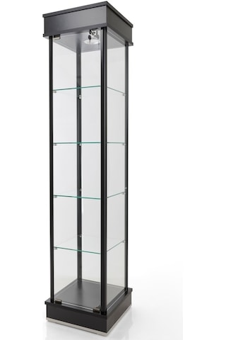 40x40x175, Spot Aydınlatmalı Camlı Dolap, Cam Vitrin (527858110) Siyah