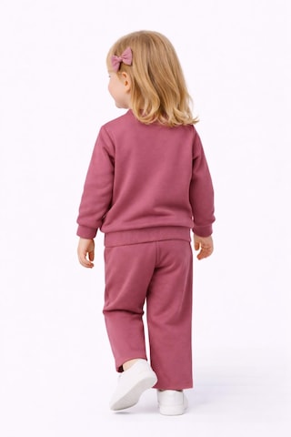Kız Çocuk Taşlı Sweatshirt Pantolon Takım Bgl-st05273 Fuşya