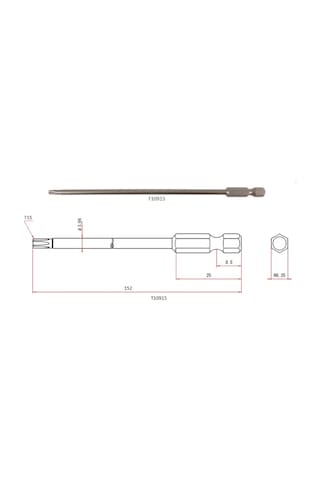 vessel 446523 T15x150 MM Torx Bits Uç vessel 446523 T15x150 MM Torx Bits Uç