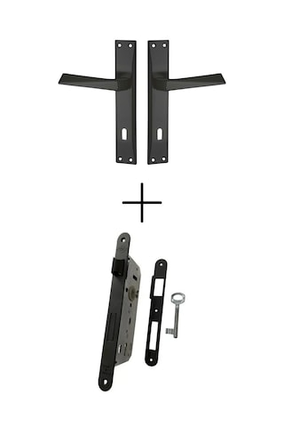 Prizma Siyah Aynalı Kapı Kolu Oda / Sessiz 40mm Oda Kapı Kilidi