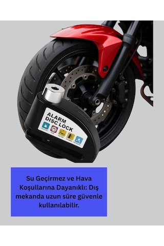 Titreşim Sensörlü Alarm Disk Kilidi Motosiklet Scooter Bisiklet
