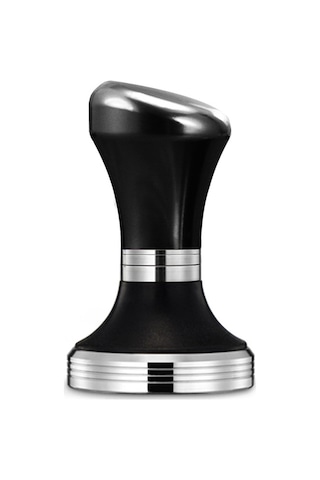 58mm Düz Kahve Sabotaj Paslanmaz Çelik Taban Silikon Kolu Sabotaj Kahve Tozu Çekiç Özelleştirilmiş Coffeeware Siyah