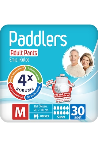 Paddlers Yetişkin Hasta Emici Külot Bez Medium 30 Adet