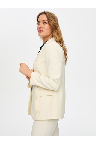Faik Sönmez Gold Düğmeli Şık Blazer Ceket S26ckt018 Us26ckt01873 Ekru