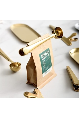 Mandallı Kahve Ölçü Kaşığı Gold Çok Fonksiyonlu Paslanmaz Çelik Kaşık 4741