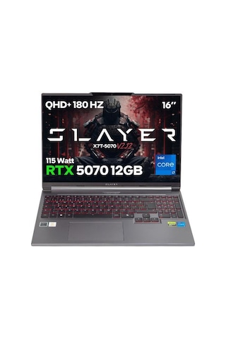 Game Garaj Slayer X7T-5070 V2.12 C3 i7-14650HX 32 GB 2 TB SSD RTX5070 16" Free Dos Dizüstü Bilgisayar