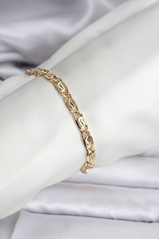 14k Gold Renk Kaplama Zincir Model Cm Kadın Bileklik Çok Renkli 43778087