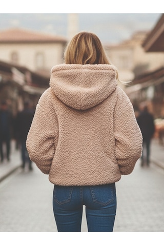 Sacrosa Peluş Kışlık Şık Ceket Çok Renkli