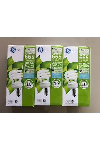 3 Adet General Elc. E 14 Tasarruflu Lamba 12w 55w 665 Lümen 65