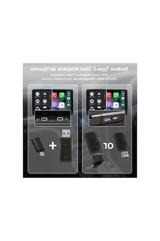 Kablosuz Apple Carplay Ve Android Auto Adaptörü, 2'si 1 Arada Pratik Çözüm