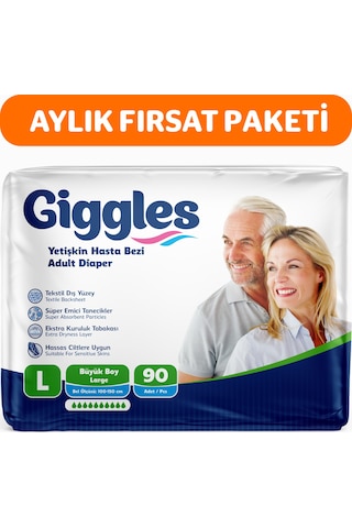 Giggles Yetişkin Bel Bağlamalı Hasta Bezi Large 3 x 30'Lu