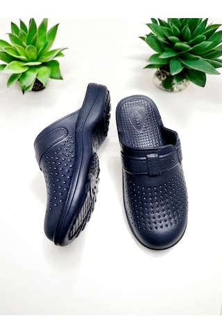 Eva Burnu Kapalı Şeritsiz Sabo Terlik Lacivert