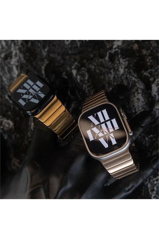 Apple Uyumlu Watch 10 46mm Kordon Krd-79 Metal Strap Luxury Kayış