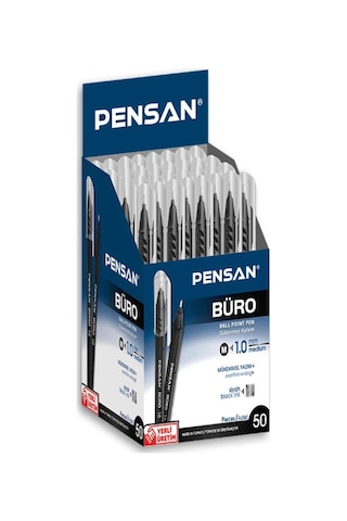 Pensan Büro 1.0 MM Siyah Tükenmez Kalem 50 Adet