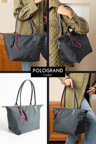 Orijinal Geniş Hacimli Su Geçirmez Paraşüt Kumaş Shopper Trend Ve Şık Büyük Boy Omuz Ve Kol Çantası Gri