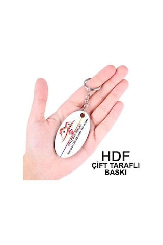 Hdf Çift Taraflı Anahtarlık - Oval