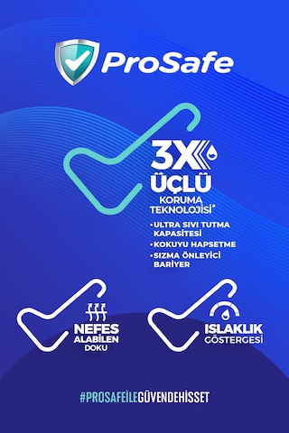 Prosafe Külotlu Yetişkin Hasta Bezi Emici Külot Islaklık Göstergeli Bel Ölçüsü 130-170cm Xlarge 30'lux2paket XL