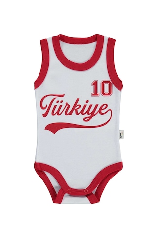 Civil Baby Türkiye Baskılı 0-3 Yaş Çıtçıtlı Badi - Beyaz