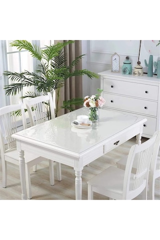 1.2mm Şeffaf Pvc Masa Ve Masa Örtüsü Koruyucu Masa Pedi Koruyucu Mika Asetat Masa Örtüsü En: 90cm, Boy Çok Renkli