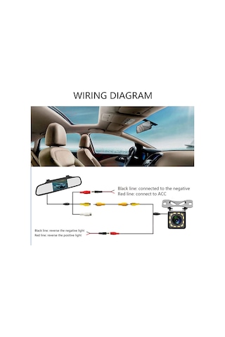 Rg-205 Araba Dikiz Aynası Ekranı 4.3 '' Su Geçirmez 12-led Kamera İle Kamyon Dikiz Aynası Ekranı