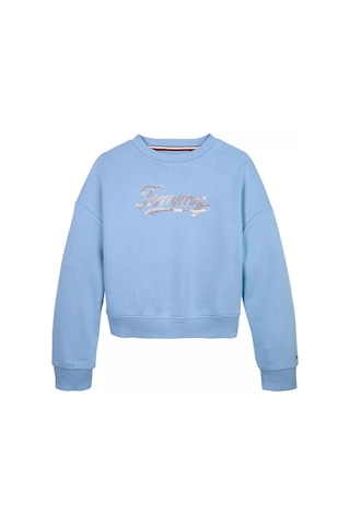 Kız Çocuk Payetli Script Logolu Sweatshirt - Mavi Cloudy Blue