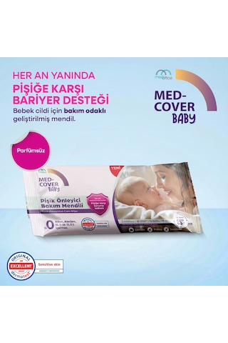 Med-cover Baby Pişik Önleyici Bakım Mendili - Cep Boy 12'li x 12 Avantaj Paketi