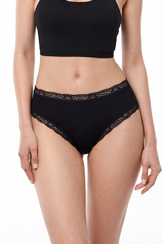 Malabadi Kadın 6'lı Paket Ultra Yumuşak Micro Modal Dantelli Slip Külot 6m700 Siyah