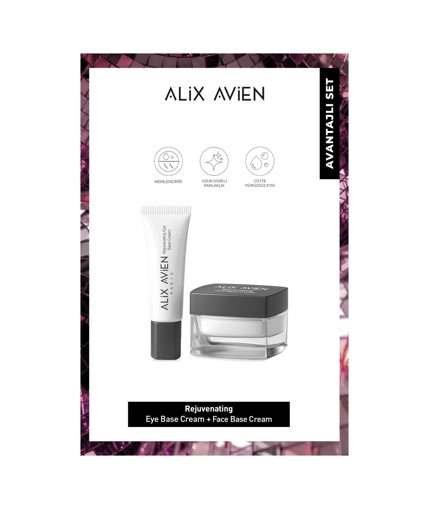 Alix Avien Yaşlanma Karşıtı E Vitaminli Spf30 Aydınlatıcı Etkili Nemlendiren Yüz Makyaj Bazı Kremi Seti