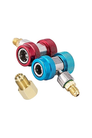 Ayarlanabilir R134a Hızlı Bağlayıcı Yüksek Düşük Dönüşüm Adaptör Bağlantıları, Soğutucu Tank Adaptör Kiti