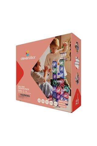 Cleverclixx Ball Run Creative Pack Manyetik Bloklar, Pastel 70 Parça