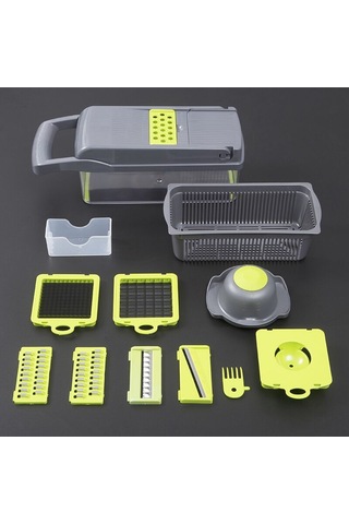 Teltree Mutfakta Kullanım İçin Çok Fonksiyonlu Kendine Has Tasarım Dilimleme-ince Kesme Aleti, 7 Bıçaklı Beyaz, Yumurta Akı Ayırıcı Hediyeli İngilizce Paket 7 Bıçaklı Beyaz Dilimli