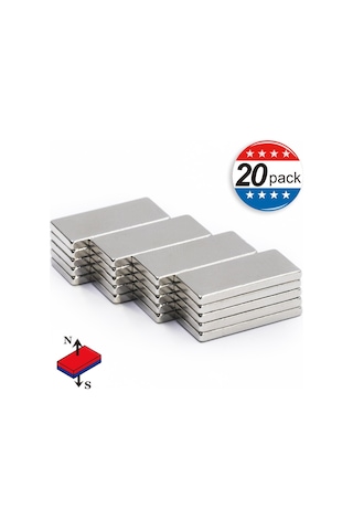 20 Adet 20Mm X 10Mm X 2Mm Köşeli Süper Güçlü Neodyum Mıknatıs