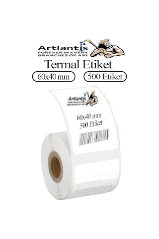 60x40 Mm Barkod Etiketi Yapışkanlı 1 Adet Rulo Etiket Termal Barkot Terazi Etiketi 500 Lü Barkod Yazıcılarına Uyumludur 1 Adet