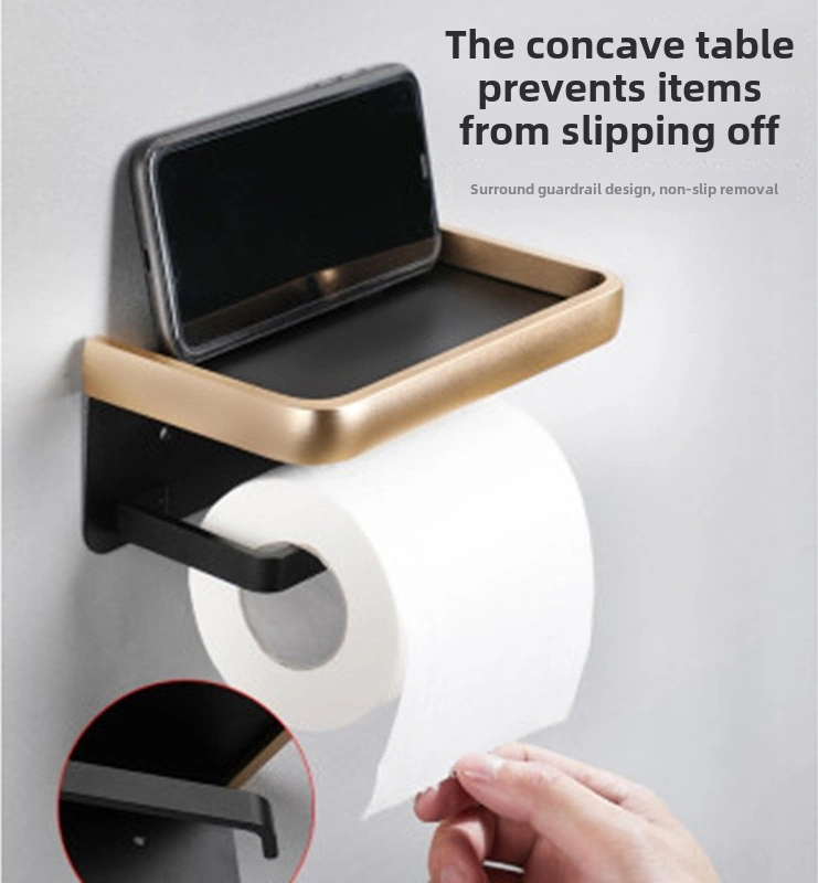 Monyee Banyo Tuvalet Kağıdı Tutucu, Siyah Altın Uzay Alüminyum, Çift Katlı, Telefon Ve Küçük Eşya Konteyneri, Dayanıklı Ve Zirve Tasarım Diğer