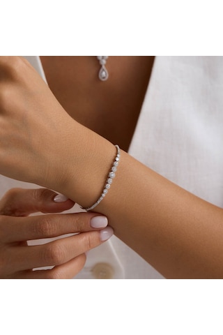 Kombin Prenses Damla Beyaz Altın Takı Seti T14328