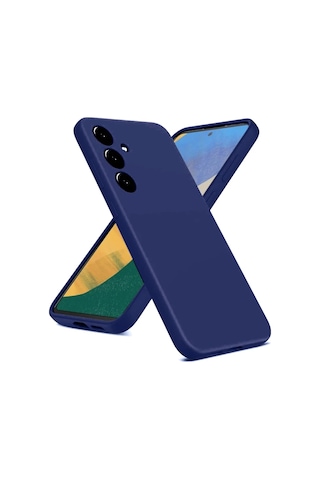 En-cag Samsung Galaxy A36 Uyumlu Kılıf Nano İçi Kadife Silikon - Lacivert Bss