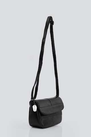 Westbag Kadın Lüks Hakiki Deri Kapaklı Çapraz Askılı Omuz Çantası Siyah