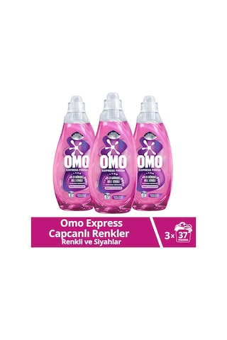 Omo Express Fresh Capcanlı Renkler Renkli ve Siyahlar Sıvı Çamaşır Deterjanı 3 x 1480 ML