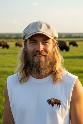 Golden Buffalo Yazlık Unısex 1. Sınıf Kasket Şapka %30 Pamuk, %70 Keten Açık Krem