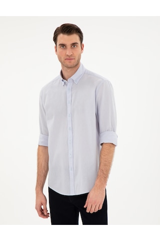 Pierre Cardin Erkek Buz Mavisi Gömlek Desenli 50303388-vr095 Buz Mavisi Mavi