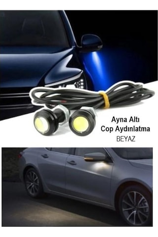 Oto Motto Ayna Altı Led Ayna Altı Cob Aydınlatma Led Eagle Eye 2 Adet Beyaz Sağ Sol Takım