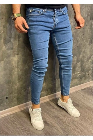 Erkek Slim Fit Likralı Kot Pantolon Jeans Bilek Kalıp