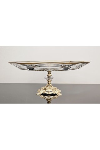 Atabey Home Avangarde Gold Döküm Ayaklı Gold Yaldızlı Büyük Boy Sunumluk Paşabahçe Reflection