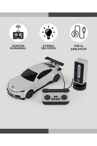 Enfal Let's Drive Uk 1:16 Renkli Işıklı Araba Şarj İstasyonlu Lc-31212 Beyaz